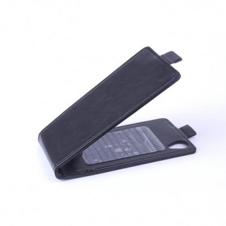 Leather Flip Cover Case Stand for Leagoo Lead 3 Smartphone Black