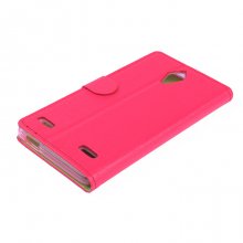 Leather Flip Cover Case Stand ZTE V5 MAX Smartphone Pink