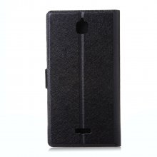 Fashion Flower Show Leather Stand Case Cover for Coolpad 8736 Smartphone Black