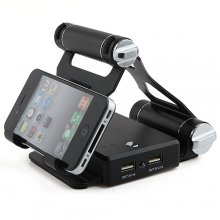 Dual-USB Metal Mobile Power Bank with Stander for Mobile Phone Tablet PC PSP