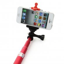 iht Mini Monopod Selfie Handheld Monopod Stick for iOS and Android Red