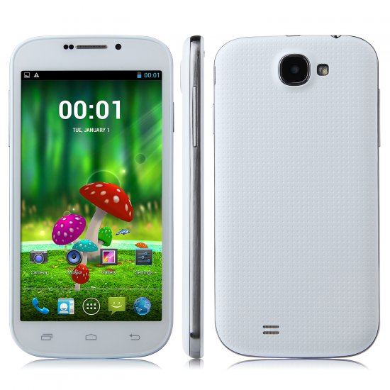 Tengda 9006 Smartphone Android 4.2 MTK6582 Quad Core 5.0 Inch Gesture Sensing 3G White