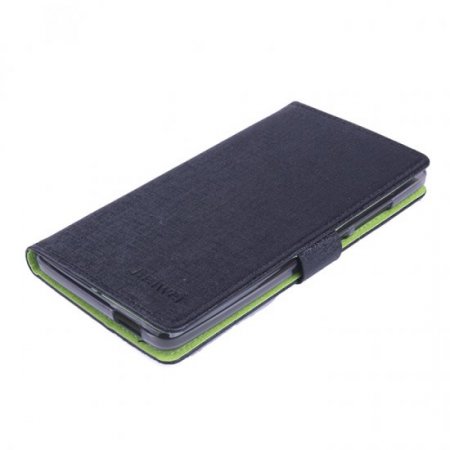 Leather Flip Cover Case Stand ZTE V5 MAX Smartphone Black