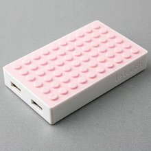Le touch 4000mAh Universal Power Stone Power Bank Double USB for iPhone iPad Smart Phone Tablet- Pink