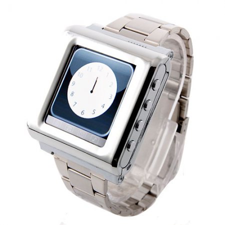 AK812 Watch Phone Stainless Steel Strap Single SIM Card Bluetooth SOS 1.6 Inch Touch Screen-Silver