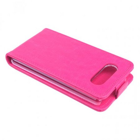 Leather Flip Cover Case Stand Nokia Lumia 820 Smartphone Pink