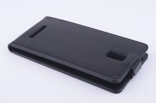 Leather Flip Cover Stand Case for DOOGEE DG580 Smartphone Black