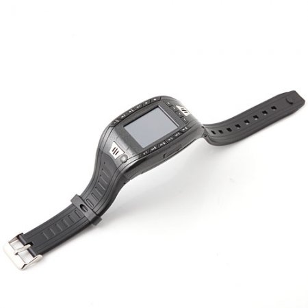 AK11 Watch Phone Single SIM Card Camera FM Bluetooth Ebook 1.2 Inch Touch Screen- Black