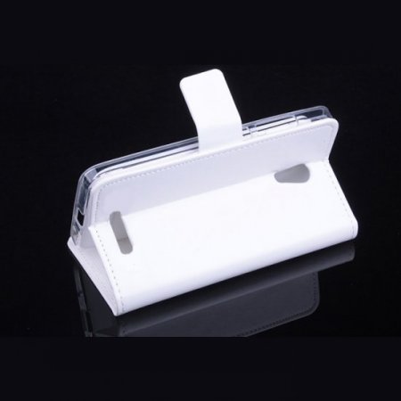 Leather Flip Cover Case Stand GIONEE V183 Smartphone White