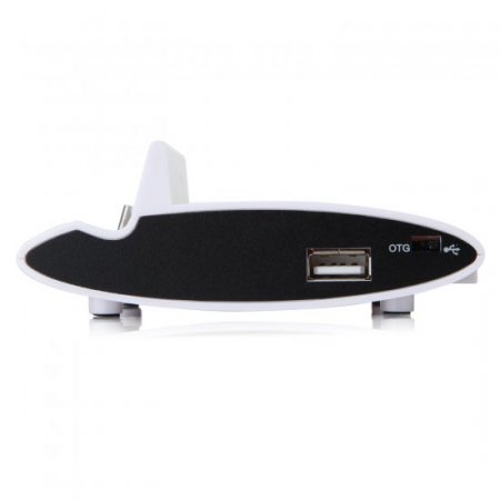 3-In-1 OTG Battery Charger Dock Stand Holder for Samsung Galaxy S4 Smartphone White
