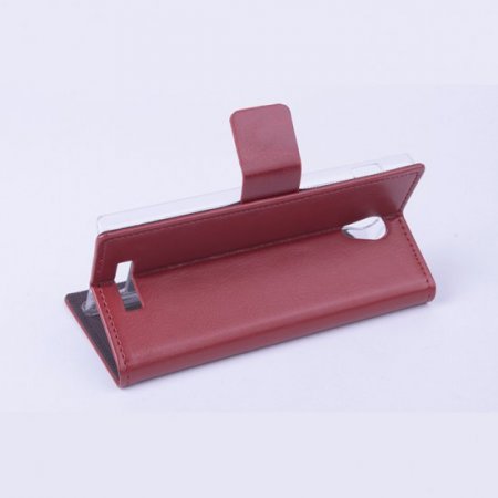 Leather Flip Cover Case Stand for Nibiru H1 Smartphone Brown