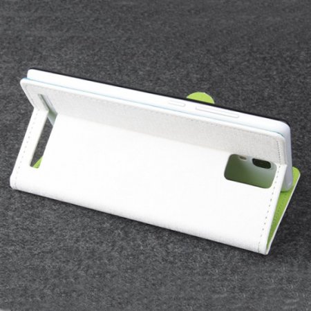 Protective PU Leather Flip Case for Elephone P2000 Smartphone White