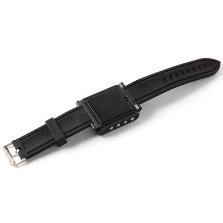 AK912 Watch Phone Silicon Strap Single SIM Card Pinhole Camera FM Bluetooth 1.6 Inch Touch Screen- Black