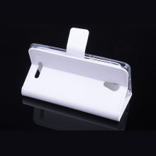 Leather Flip Cover Case Stand GIONEE V183 Smartphone White