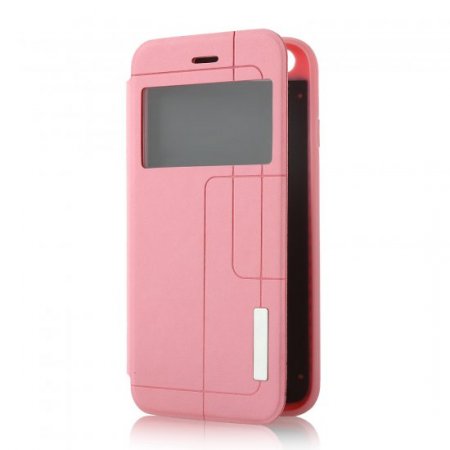 Fashion Protective Flip Cover Case For iPhone 6 Smartphone Pink