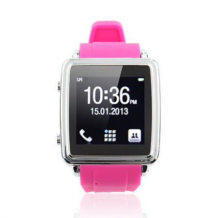 Brand New Smart Bluetooth Watch 1.6 Inch with Call SMS Sync Function for Android iOS Phone- Rose