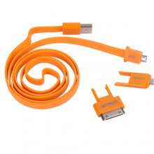 Le touch iComsta 3-in-1 USB Combo Sync and Charge Cable for iPhone iPad Smart Devices- Orange