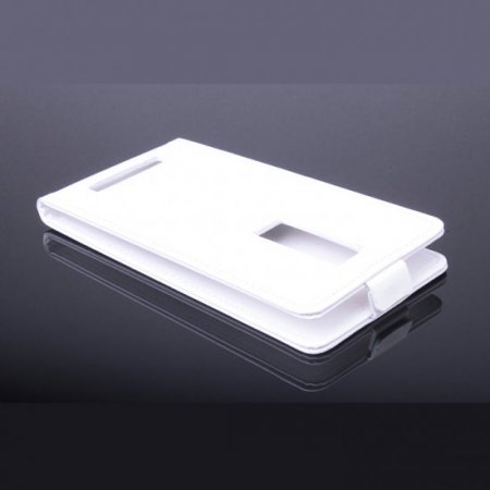 Leather Flip Cover Case Stand for Leagoo Lead 1 Smartphone White