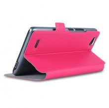 S-view Flip Cover Case Stand for ZTE Nubia Z7 Max Smartphone Rosy