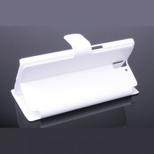 Leather Flip Cover Case Stand for Oneplus One Smartphone White