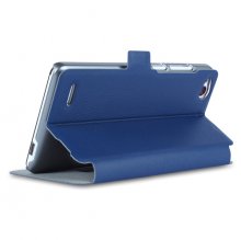 S-view Flip Cover Case Stand for ZTE Nubia Z7 mini Smartphone Blue