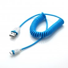 Portable Elastic Micro USB Data Cable For Smartphone Blue