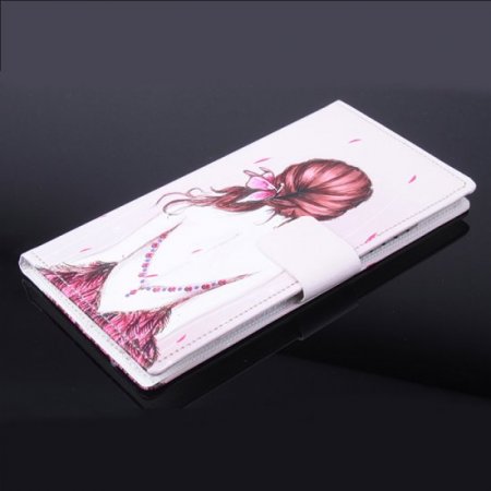 Fashion Painting Colorful Girl Flip Cover Stand Case For Doogee DG550 Smartphone