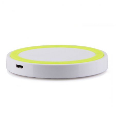 Q5 Portable Mini Wireless Charger Pad for Qi Compliant Devices Yellow&White