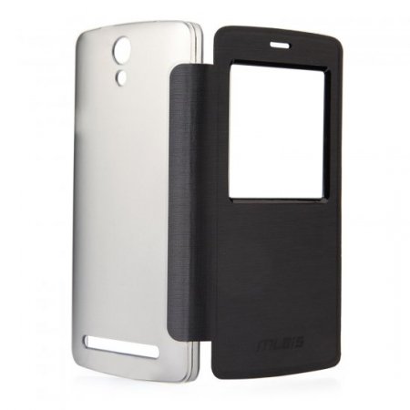Original Flip Leather Case for Mlais MX Base Smartphone Black