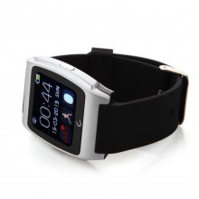 U Watch UX Bluetooth Watch Heart Rate Monitor for iOS And Android Smartphones Silver
