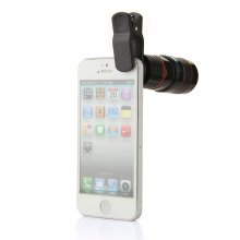 LIEQI LQ-007 8X Zoom Mobile Phone Telescope Lens with Universal Clip Red