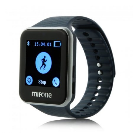 MIFone W15 2.5D Sapphire Glass Smart Bluetooth Watch 1.5" Screen TPSiV Safe Strap Blue