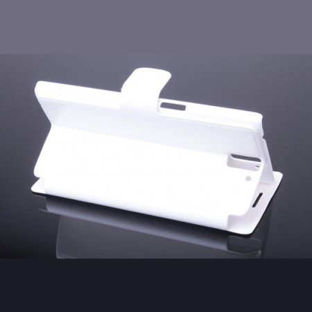Leather Flip Cover Case Stand for Oneplus One Smartphone White