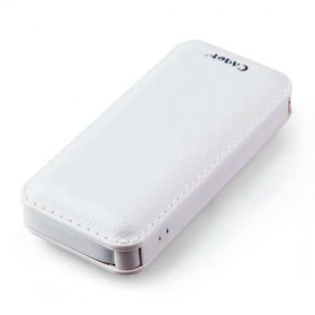 Cager B069 5000mAh Dual USB Power Bank for iPhone iPad Smartphone White