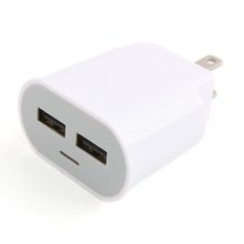 2-in-1 USA Standard Travel Charger Car Charge for iPad iPhone Smartphone -White