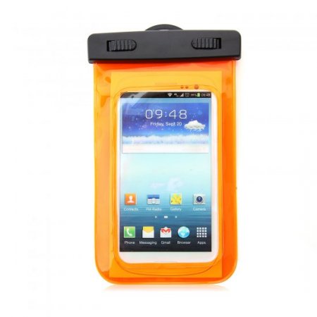 Durable Sealed Waterproof Phone Bag Underwater Back Cover Case Orange