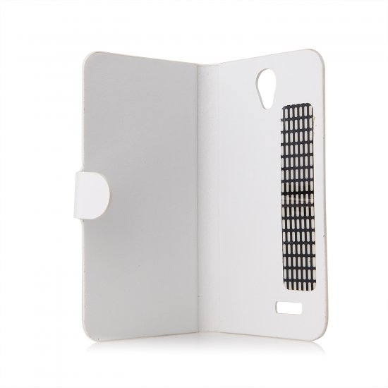 Fashion Leather Flip Case Cover for DOOGEE MINT DG330 Smartphone White