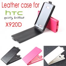 Fashion Leather Flip Case Cover for HTC X920D Smartphone 3-color