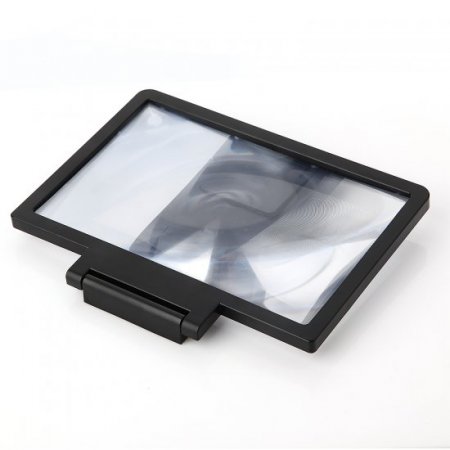 Portable Mobile Phone Screen Magnifier Bracket 3D Enlarge Stand for Smartphone Black