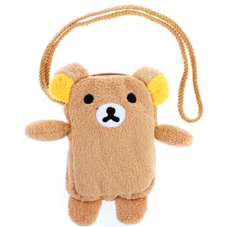 Cute Rilakkuma Bear Mobile Bag Pocket With Neck String