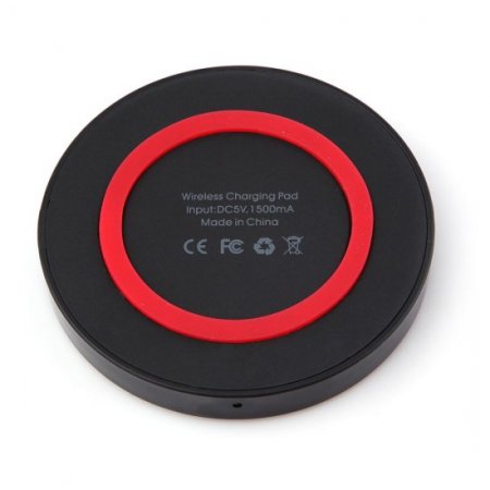 Q5 Portable Mini Wireless Charger Pad for Qi Compliant Devices Red&Black