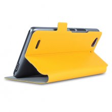 S-view Flip Cover Case Stand for ZTE Nubia Z7 Max Smartphone Yellow