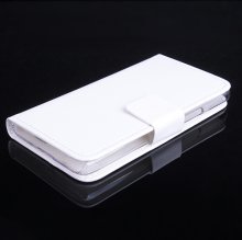 Leather Flip Cover Case Protect Case Stand for TCL S820 Smartphone White