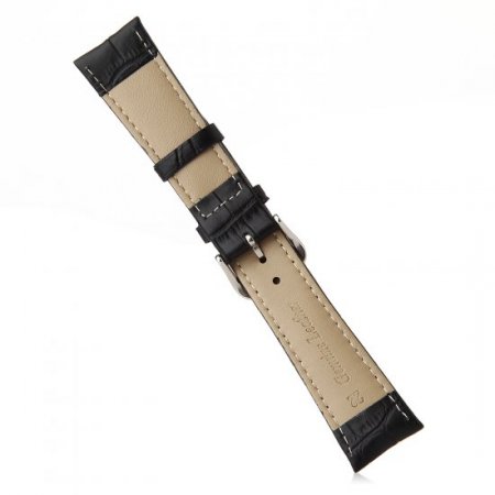 Crocodile Split Leather Buckle Watch Bands Straps For Apple Watch 38mm&42mm Black