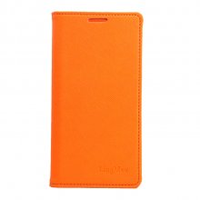 Cool Cross Pattern Leather Flip Case Built-in Magnetic for ONEPLUS 2 Smartphone Orange