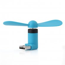 Portable 2in1 Micro 5Pin USB Fans for External Mobile Power Bank & Cellphone Blue