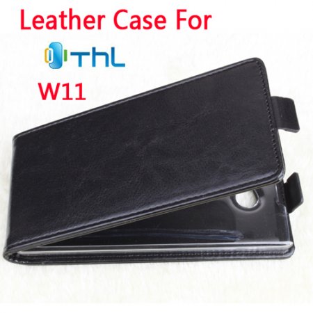 Leather Flip Case Cover for ThL W11 Smartphone Black