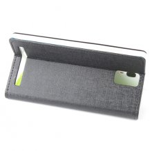 Protective PU Leather Flip Case for Elephone P2000 Smartphone Black