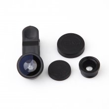 3 In 1 Universal Clip Mobile Phone Lens for Mobile Phones iPhone 4 4S iPad Black