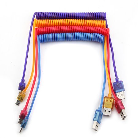 1m Luminous Spring Wire USB Cable for Samsung 4-color